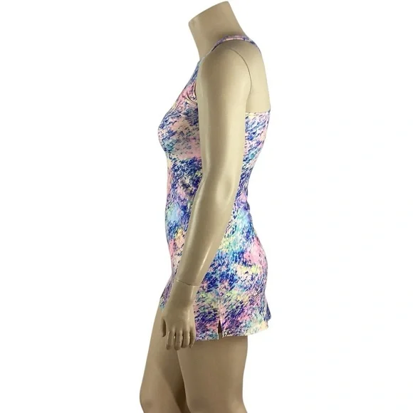 DSG Racerback Athletic Tank Dress Multicolor Abstract Print Size L - Picture 4 of 7